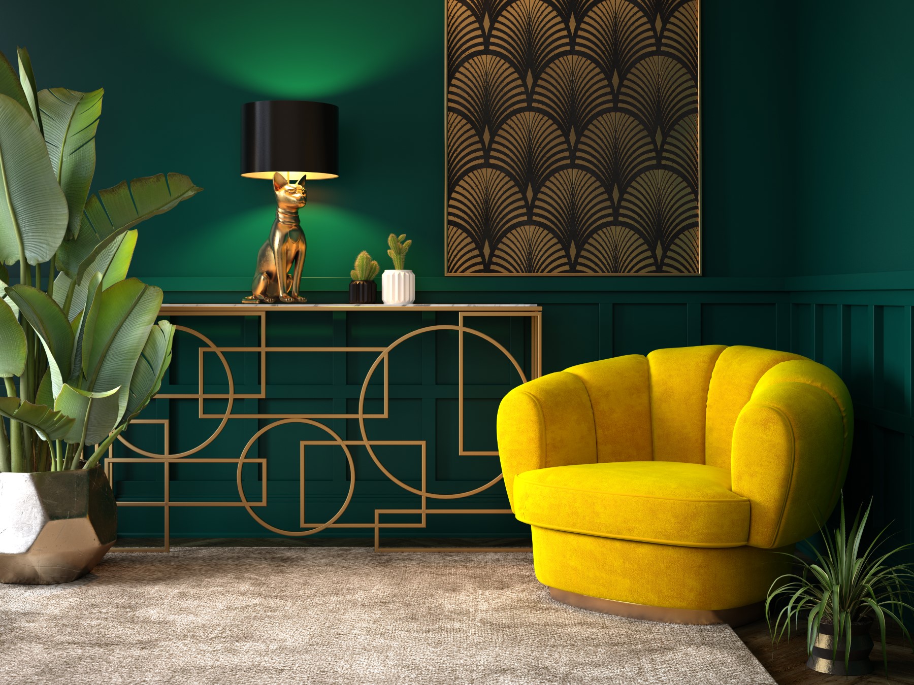 Wie können Sie den Art Deco Stil in Ihr Wohnzimmer integrieren?