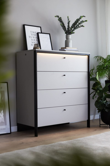 Kommode mit 4 Schubladen led MIYA