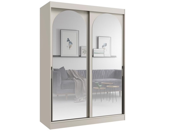 Moderner Kleiderschrank mit Spiegel 150 Breit Kaschmir LUCY 