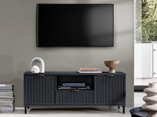 TV-Schrank mit 2 Klappen VIVAS geriffelte Front BLAU