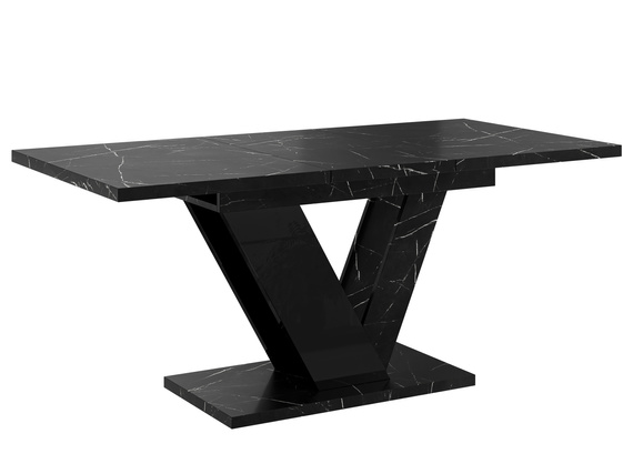  Esszimmertisch ausziehbar 120-160 cm Marmor optik BOND Schwarz