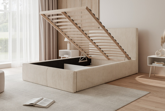 Polsterbett  Slim ASTA 140x200 Creme