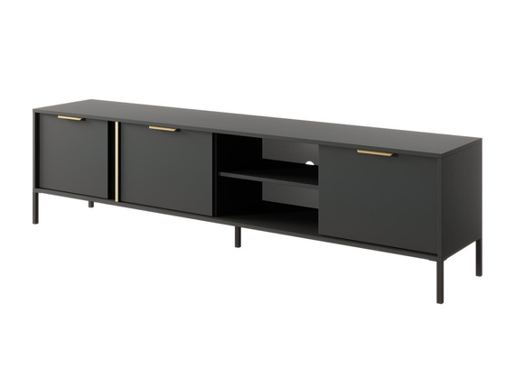 TV-Schrank mit golden Griffe NATALA Anthrazit