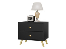 Nachtisch mit 2 Schubladen Gold Metallgriffe SIENOS