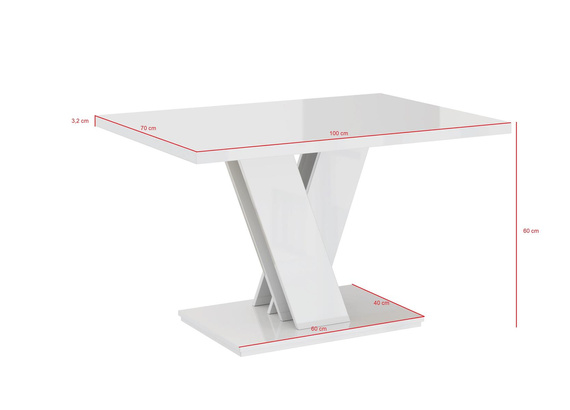 Wohnzimmertisch VINCI Weiß Beton