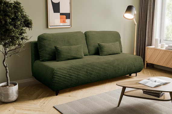 2 Sitzer Schlafsofa ohne Armlehnen olivgrün NEO