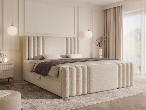 Modisches boucle hellbeige Kontinentalbett 180x200 SARAH