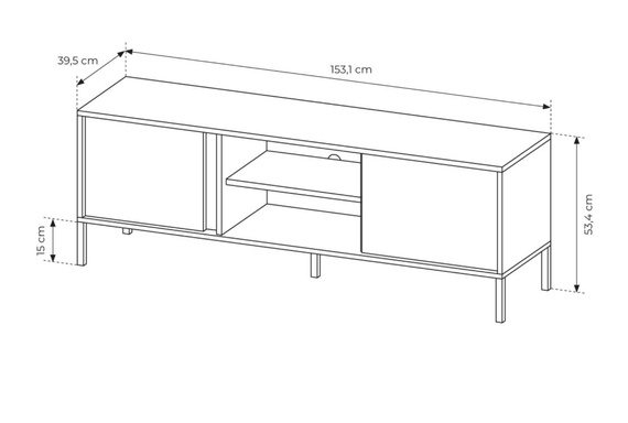 TV-Schrank Beige mit LED-Beleuchtung NINA