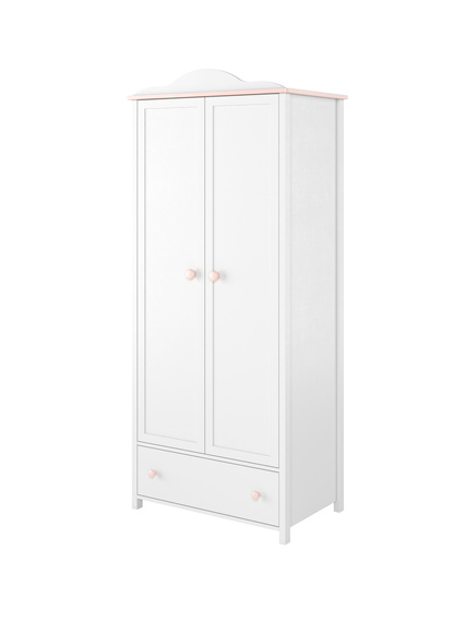 Kleiderschrank für Mädchen LARA Weiß/Rosa