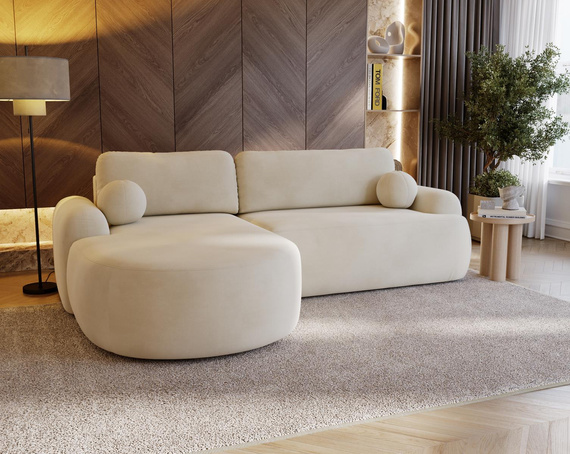 Elegantes Ecksofa L-Form OLIO Creme 
