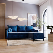 Ecksofa mit Schlaffunktion LEO Blau
