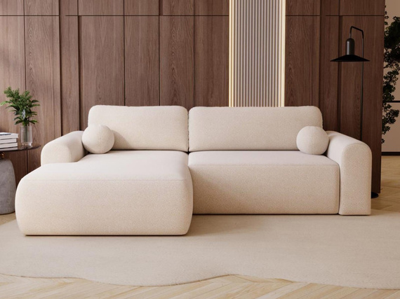 Design Ecksofa in modernem stil creme links AURA