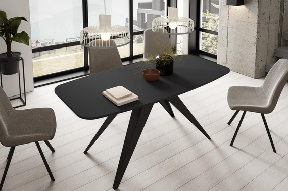 Großer Esstisch 160 cm Schwarz LENO