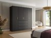 Kleiderschrank mit 3 Schubladen RETRO D4 Gold Griffe