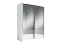 Schwebetürenschrank mit drei Kleiderbügeln ARTI 17 Weiß