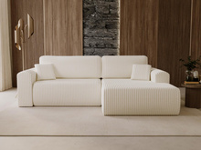 Cordstoff Ecksofa modern Creme