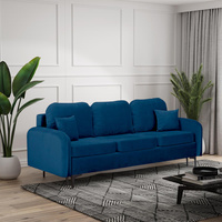 Sofa mit Schlaffunktion 228 cm breit BELLA Blau