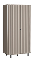 Kleiderschrank mit 2 Türen mit Lamellen Beige STYLS