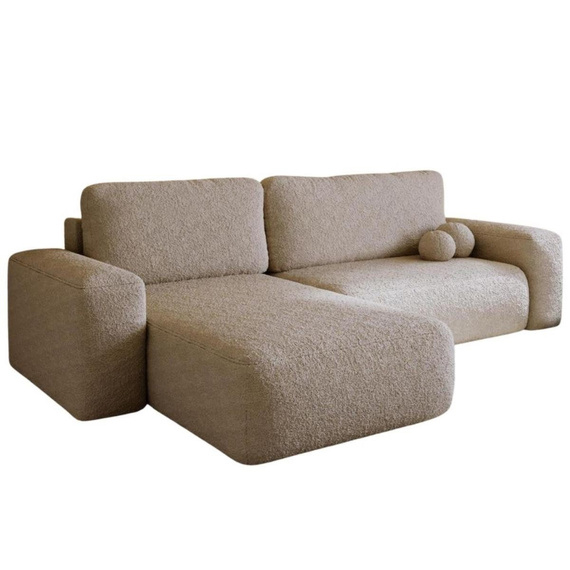 Ecksofa L-Form Links Schlaffunktion Stauraum Tedis Beige