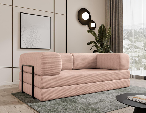 Designer Modulare Couch Schlafsofa Cord Rosa LAMILO