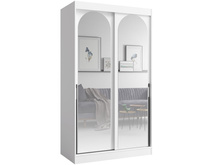 Kleiderschrank mit Spiegeltüren 120 Breit Weiß LUCY