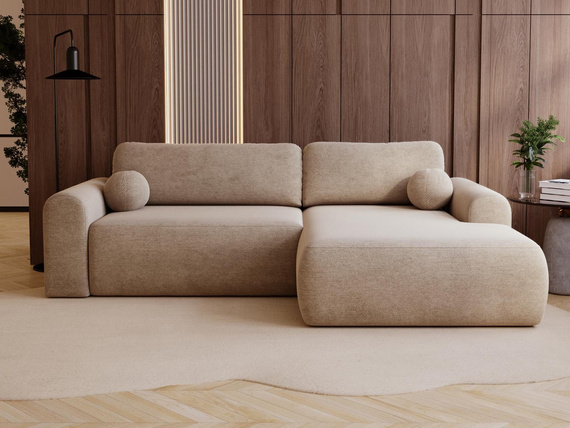 Design Ecksofa in modernem stil velvet beige rechts AURA