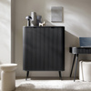 Highboard mit Lamellen auf hohen Beinen CARLO Schwarz