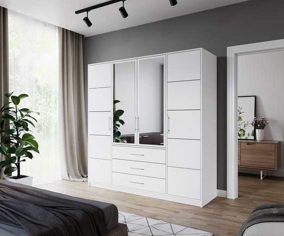 Kleiderschrank mit 3 Schubladen ALEX Eiche sonoma