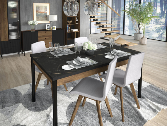 Marmor Esstich COMO Schwarz