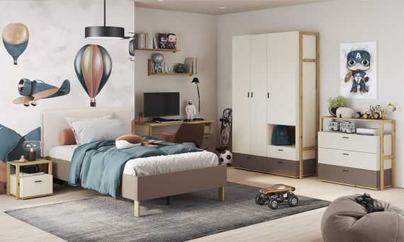 Nachtschrank mit Schublade LAGOS Eiche artisan Beige
