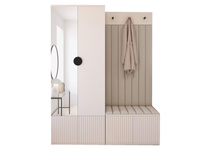 Garderoben-Set mit Sitbank Elegant design Kaschmir NERO