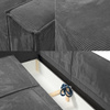 Schlafsofa mit Bettkasten und Cordstoff MONA Gelb