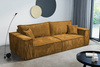 Schlafsofa mit Bettkasten und Cordstoff MONA Gelb