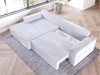 Ecksofa modern 240 cm Schlaffunktion Grau ARNO