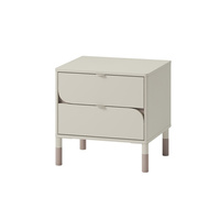 Nachttisch mit zwei Schubladen JUNA Beige