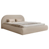 Polsterbett mit runder Form hellbeige 120x200 ARVEN
