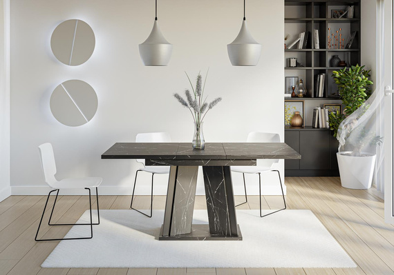 Esstisch Ausziehbar ANDZIAS 2 Schwarz Marble
