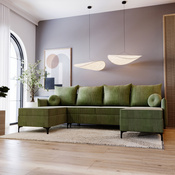 U-form LEO, MetallFüße, Modern design, Cordstoff/Velvet