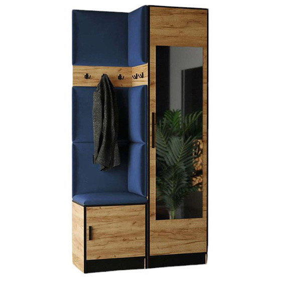 Garderoben-Set MALTI Eiche Craft + Blau