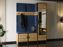 Moderne Garderoben-Set MALTI Eiche craft + blau