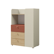 Kommode mit 3 Schubladen Kaschmir/Koralle SKY