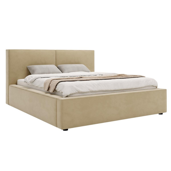 Polsterbett mit Bettkasten Beige 140x200