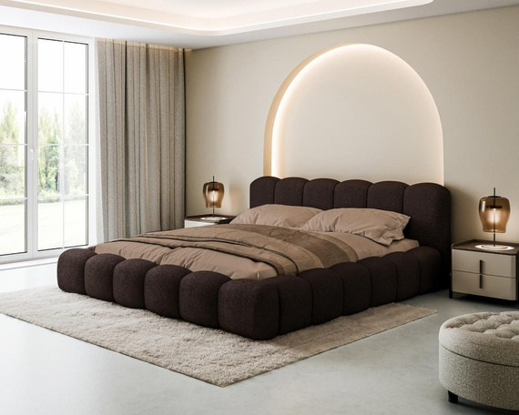 Glamour Wolkenbett 180x200 mit Metallrahmen Braun LUX