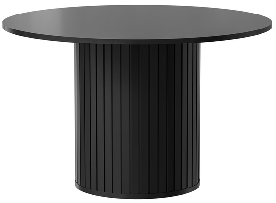 Esstisch MODERNO Säulengestell mit Rillenstruktur Schwarz