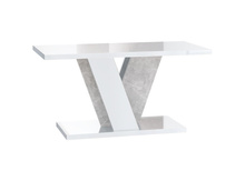 Couchtisch MANO Weiß Hochglanz+Stone