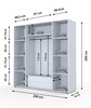 Moderner Kleiderschrank mit Glasfront und LED Beleuchtung Weiß STELLS