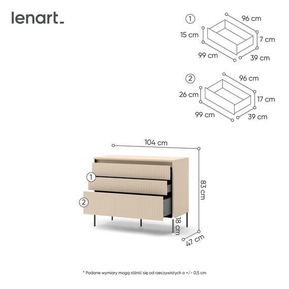 Kommode mit LED und Lamellen