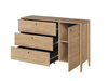 Kommode mit 3 Schubladen und Tür MAKS Eiche Geölte