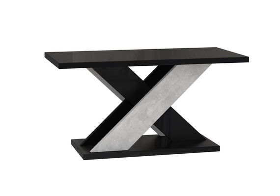 Couchtisch AMI Schwarz Hochglanz+Beton