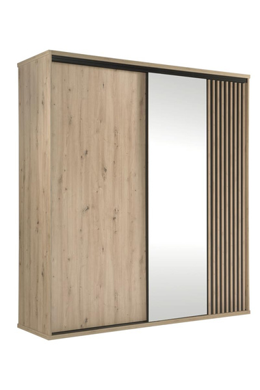 Schwebetürenschrank mit Spiegel BORDO Eiche Artisan